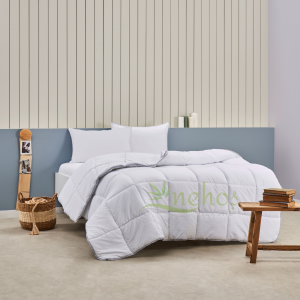 Tek Kişilik Antibakteriyel Mikrofiber Saten Beyaz Yorgan